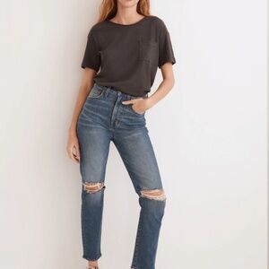 Madewell - Perfect Vintage Cropped Jean - Knees Ripped - Size 32 - NWT